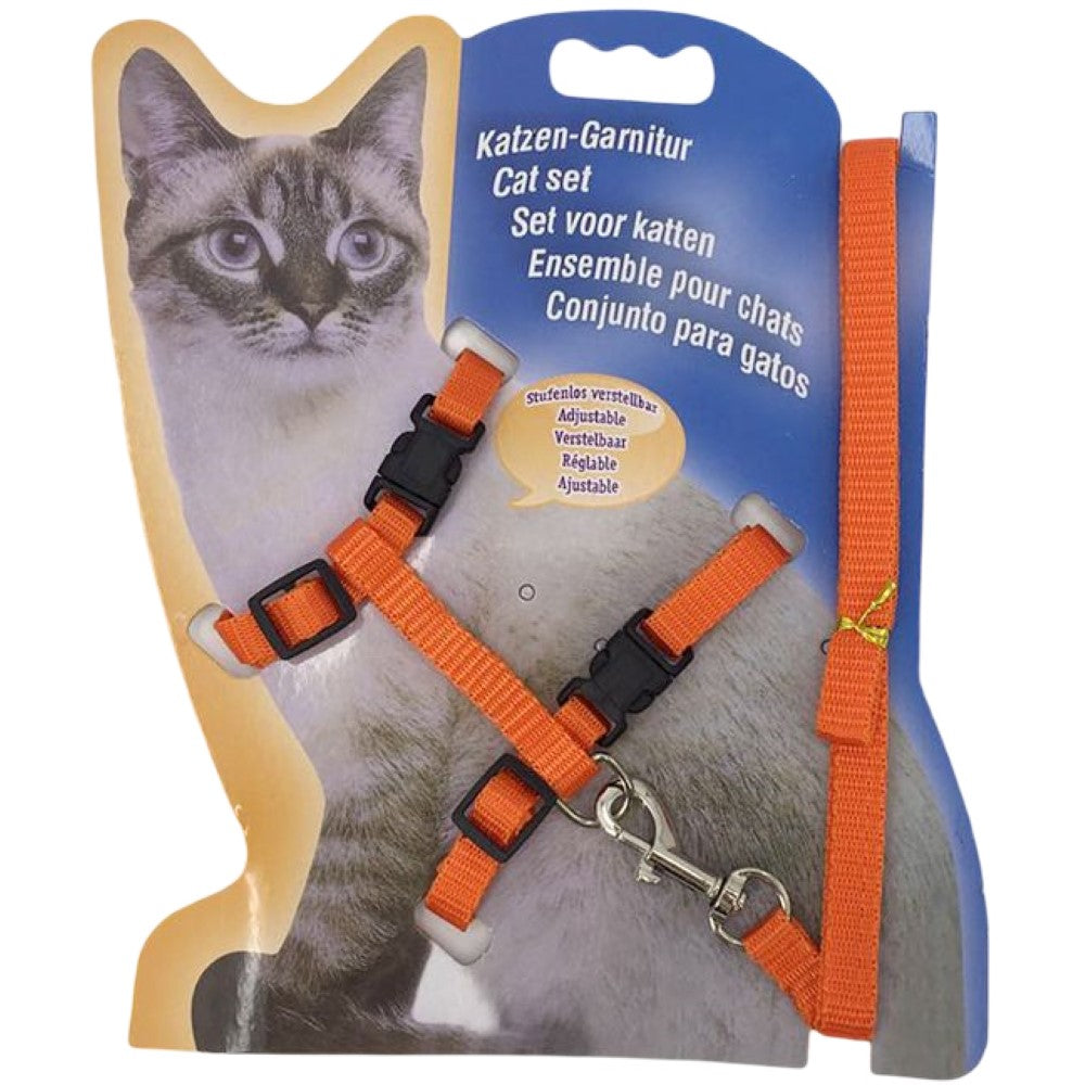 リード ハーネス 2点セット 猫用 ペットグッズ ペット用品 オレンジ バリエーション画像