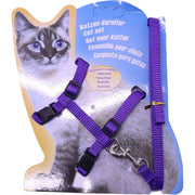 リード ハーネス 2点セット 猫用 ペットグッズ ペット用品 リーシュ 散歩紐 お散歩グッズ お出かけ紐 無地 シンプル 単色 ナイロン製 おしゃれ ねこ ネコ 通院 お散歩 外出 移動