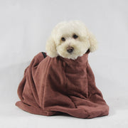 ペット用バスローブ ペット用タオル 小型犬 中型犬 大型犬 猫 ペット用品 バスグッズ 袋型 袖なし ブラウン マイクロファイバー シンプル お風呂 シャンプー