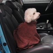 ペット用バスローブ ペット用タオル 小型犬 中型犬 大型犬 猫 ペット用品 バスグッズ 袋型 袖なし ブラウン マイクロファイバー シンプル お風呂 シャンプー