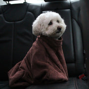 ペット用バスローブ ペット用タオル 小型犬 中型犬 大型犬 猫 ペット用品 バスグッズ 袋型 袖なし ブラウン マイクロファイバー シンプル お風呂 シャンプー