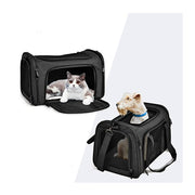 ペット用キャリー キャリーバッグ ショルダーバッグ 斜め掛け 2way 犬 猫 ペット用品 スクエア型 ストラップ付 メッシュ ケース トラベル お出かけ