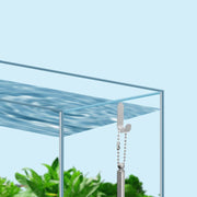 フィッシュネット S L 鑑賞魚用 すくい網 チェーン付き アクアリウム用品 水槽掃除 水替え ゴミ除去 移動 お手入れ 熱帯魚 金魚 魚網 伸縮 四角形 円形 丸型 スクエア ラウンド ホワイト 白