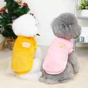 ペットウェア ドッグウェア 犬服 タンクトップ ベスト 犬 猫 ペット用品 洋服 クマ ベア ボアフリース もこもこ 裏起毛 防寒 暖かい 秋冬 ノースリーブ プルオーバー