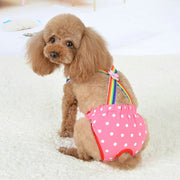 ペット用サニタリーパンツ ペット用マナーパンツ 犬用 猫用 ペット用品 オーバーオール ドット柄 かわいい 可愛い おしゃれ 便利 簡単 ピンク 青 黄