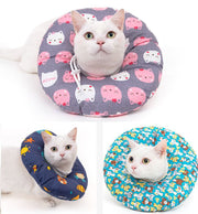 エリザベスカラー 猫用 犬用 ペット用品 ペットグッズ 布製 ドーナツ型 ソフトタイプ やわらか クッション サイズ調節 紐付き ストッパー 傷舐め防止