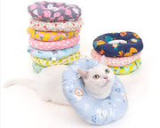 エリザベスカラー 猫用 犬用 ペット用品 ペットグッズ 布製 ドーナツ型 ソフトタイプ やわらか クッション サイズ調節 紐付き ストッパー 傷舐め防止
