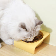 ペット用フードボウル ペット用食器 ネコ 猫 小型犬 イヌ 小動物用 ペット用品 ペットグッズ 正方形 スクエア 傾斜付き 無地 ピンク ブルー イエロー シンプル カジュアル おしゃれ かわいい キュート