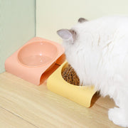 ペット用フードボウル ペット用食器 ネコ 猫 小型犬 イヌ 小動物用 ペット用品 ペットグッズ 正方形 スクエア 傾斜付き 無地 ピンク ブルー イエロー シンプル カジュアル おしゃれ かわいい キュート