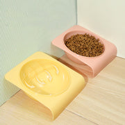 ペット用フードボウル ペット用食器 ネコ 猫 小型犬 イヌ 小動物用 ペット用品 ペットグッズ 正方形 スクエア 傾斜付き 無地 ピンク ブルー イエロー シンプル カジュアル おしゃれ かわいい キュート
