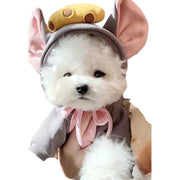 ペット用コスチューム コスプレ 犬用 わんちゃん ドッグウェア 犬服 ペット用品 キャットウェア フード付き トレーナー フーディー 袖リブ 裏起毛 リボン お散歩 お出かけ 外出 インスタ映え 写真撮影 仮装 変装 かわいい フルーツ バナナ ニンジン ハート カエル リンゴ トナカイ  いぬ イヌ ねこ ネコ パーティー イベント ハロウィン