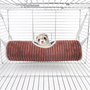 小動物用ハンモック ブランコ トンネル ペット用品 フェレット 吊り下げ 寝床 ベッド 起毛 冬 温かい あったか 柔らかい リラックス おもちゃ 遊び場