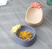 ペット用食器 フードボウル ウォーターボウル 餌入れ エサ皿 水入れ 犬 猫 プラスチック製 滑り止め パイナップル型 かわいい