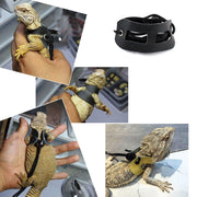 ハーネス リード 3サイズセット 爬虫類 トカゲ 小動物 ペット用品 牽引ロープ リーシュ 紐 フェイクレザー 調節可能 お散歩