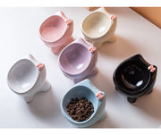 ペット用食器 フードボウル 餌入れ 水入れ 犬 猫 陶器製 スタンド 脚付き餌台 エサ 高さ 傾斜 斜め 吐き戻し防止 負担軽減 食べやすい