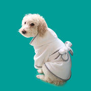 バスローブ ガウン ペット用品 犬用 白 フード付き ペットウェア 吸水 体拭き シャワー お風呂 水遊び 水浴び 可愛い インスタ映え ギフト プレゼント ワンちゃん イヌ ドッグ ホワイト