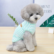 ペットウェア ドッグウェア タンクトップ ノースリーブ 袖なし 犬服 猫服 ペット用品 ボーダー ロゴ シンプル おしゃれ かわいい