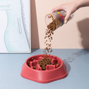 フードボウル 早食い防止 ペット用食器 犬 猫 給餌ボウル 滑り止め ストッパー ごはん入れ 凹凸 デコボコ ペット用品 ブルー グリーン イエロー ローズ