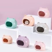 ハムスターハウス 小動物用 ペット用品 陶器 セラミック製 お家 小屋 寝床 隠れ家 猫耳 可愛い ひんやり涼しい 夏の暑さ対策