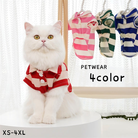 キャットウェア ペットウェア ポロシャツ風 ドッグウェア 猫服 犬服 商品画像