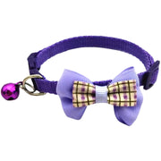 猫用首輪 キャットカラー ペット用 単品 犬 ドッグ アクセサリー チョーカー リボン 蝶ネクタイ 鈴 ベル 首飾り チェック柄 かわいい キュート セーフティーバックル 安全バックル サイズ調整可能 おしゃれ