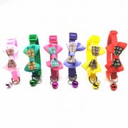 猫用首輪 キャットカラー ペット用 単品 犬 ドッグ アクセサリー チョーカー リボン 蝶ネクタイ 鈴 ベル 首飾り チェック柄 かわいい キュート セーフティーバックル 安全バックル サイズ調整可能 おしゃれ