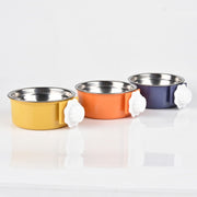 ペット用食器 フードボウル ウォーターボウル ケージ ゲージ 取り付け 犬用 猫用 小動物 エサ入れ 餌入れ 水入れ ペット用品 ペットグッズ ネコ イヌ ハムスター モルモット ウサギ チンチラ リス インコ 小鳥 給水 給餌 取り外し可 シンプル 小さめ 黄 ネイビー 橙 ピンク 青 緑