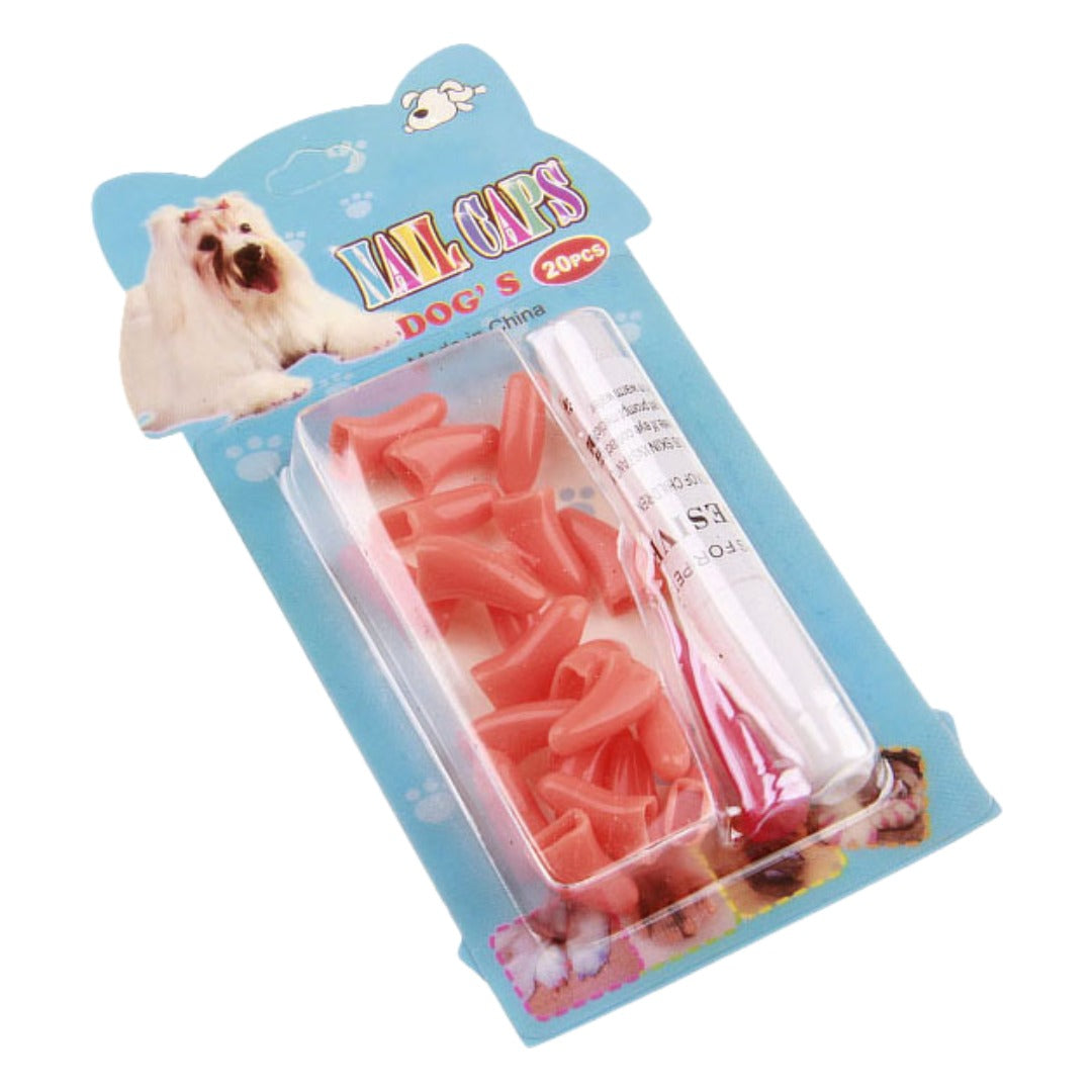 犬用ネイルキャップ ソフトネイルキャップ 20個入り 爪カバー ネイルカバー イヌ 犬 ペット用品 ネイルケア 怪我防止 爪割れ防止
