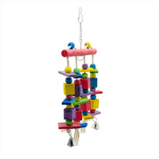 ペット用品 鳥用 おもちゃ 玩具 噛む玩具 咀嚼 インコ 鳥 オウム ケージアクセサリー 吊り下げタイプ 鈴 ベル ロープ ボール 球 木製 ウッド カラフル ストレス解消