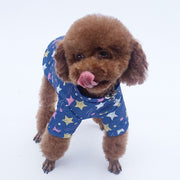 犬用カットソー ペットウェア 長袖 犬服 ドッグウェア 小型犬 中型犬 裏起毛 春 秋 冬 防寒 イヌ 猫 ネコ トップス プルオーバー 総柄 流れ星 星柄 スター ブルー ブラック シンプル カジュアル ポップ おしゃれ 可愛い キュート