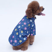 犬用カットソー ペットウェア 長袖 犬服 ドッグウェア 小型犬 中型犬 裏起毛 春 秋 冬 防寒 イヌ 猫 ネコ トップス プルオーバー 総柄 流れ星 星柄 スター ブルー ブラック シンプル カジュアル ポップ おしゃれ 可愛い キュート
