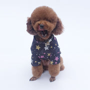 犬用カットソー ペットウェア 長袖 犬服 ドッグウェア 小型犬 中型犬 裏起毛 春 秋 冬 防寒 イヌ 猫 ネコ トップス プルオーバー 総柄 流れ星 星柄 スター ブルー ブラック シンプル カジュアル ポップ おしゃれ 可愛い キュート