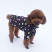犬用カットソー ペットウェア 長袖 犬服 ドッグウェア 小型犬 中型犬 裏起毛 春 秋 冬 防寒 イヌ 猫 ネコ トップス プルオーバー 総柄 流れ星 星柄 スター ブルー ブラック シンプル カジュアル ポップ おしゃれ 可愛い キュート
