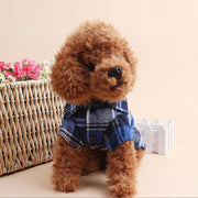 ドッグウェア 犬服 シャツ ペット 小型犬 猫 洋服 トップス 半袖 前開き チェック柄 おしゃれ カジュアル スナップボタン 着脱簡単
