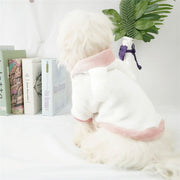 ペットウェア ドッグウェア パーカー うさ耳 起毛 ボア 犬 猫 キャットウェア 小型犬 ペット用品 暖かい ポカポカ 袖あり プルオーバー マジック テープ 面ファスナー 防寒 かわいい キュート お散歩