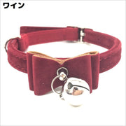 猫用首輪 カラー ペット用品 アクセサリー チョーカー 首飾り ゴム ラバー 鈴付き リボン 蝶ネクタイ ボウタイ 無地 可愛い