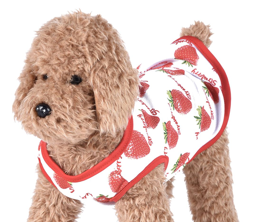 ペット服 タンクトップ ワンピース ドッグウエア キャットウエア 犬 B【タンクトップ】×イチゴ バリエーション画像