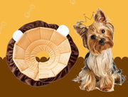 エリザベスカラー 猫 犬 ペット用品 術後ウェア かわいい ライオン ソフト 軽量 布製 傷口保護 皮膚病 傷舐め防止 簡単装着 マジック テープ