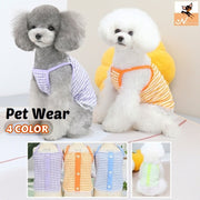 ペットウェア キャミソール 犬服 猫服 ドッグ キャット ノースリーブ プルオーバー チェック柄 レース ボタン かわいい おしゃれ パステルカラー デイリー 普段使い お散歩 お出かけ 洋服 イヌ ネコ オレンジ ブルー パープル グリーン