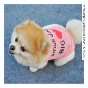 ドッグウェア 犬服 犬用ウェア ペットウェア ベスト タンクトップ ノースリーブ 袖なし カットソー Tシャツ 小型犬用 ロゴ ハート 可愛い おしゃれ シンプル お散歩 お出掛け