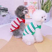ペット用タンクトップ ペット用カットソー ペット用トップス 小型犬 中型犬 イヌ 猫 ネコ ペットウェア ペット服 犬服 ドッグウェア ノースリーブ プルオーバー 総柄 ボーダー しましま グリーン レッド カジュアル ポップ 可愛い キュート 春 夏