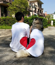 犬猫兼用 ペット用 洋服 Tシャツ 半袖 カットソー ハート 飼い主とお揃いファッション可能 犬の服 猫の服 ペアルック ペア服 可愛い かわいい 超小型犬 小型犬 中型犬 大型犬 犬用 イヌ用 いぬ用 猫用 ネコ用 ねこ用 S M L XL 2XL 3XL 4XL 5XL 6XL ドッグウェア キャットウェア ドッグウエア キャットウエア
