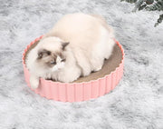 ペット用爪とぎ ベッド カドラー 猫 ねこ 犬 いぬ ペット ラウンド 丸型 円形 シンプル かわいい 小型犬 室内 青 白 ピンク グレー