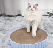 ペット用爪とぎ ベッド カドラー 猫 ねこ 犬 いぬ ペット ラウンド 丸型 円形 シンプル かわいい 小型犬 室内 青 白 ピンク グレー