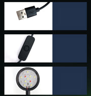 水槽用ライト LED 4色 カラフル USB アクアリウム 角度調節 クリップ 小型 ミニ 固定 ボタン 照明 水草 熱帯魚 観賞魚 ペット ランプ 電気