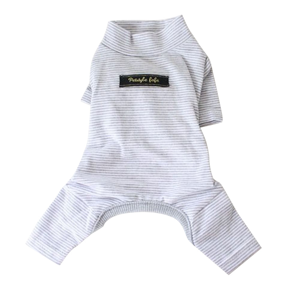 ドッグウェア パジャマ ロンパース 長袖 長ズボン つなぎ グレー バリエーション画像