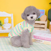 ドッグウェア ペットウェア 犬用 猫用 トップス ノースリーブ プルオーバー リブ フリル ひらひら ボーダー アップリケ 花 フラワー かわいい おしゃれ