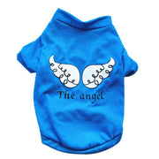 Tシャツ 犬服 ドッグウェア ドッグウエア プリントTシャツ 袖あり 袖 羽 羽根 天使の羽 天使 Angel エンジェル 英字 薄手 ペット服 犬用 ペット用 犬 いぬ ドッグ 小型犬 春 夏 秋 可愛い かわいい オシャレ おしゃれ シンプル ブルー グリーン