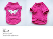 Tシャツ 犬服 ドッグウェア ドッグウエア プリントTシャツ 袖あり 袖 羽 羽根 天使の羽 天使 Angel エンジェル 英字 薄手 ペット服 犬用 ペット用 犬 いぬ ドッグ 小型犬 春 夏 秋 可愛い かわいい オシャレ おしゃれ シンプル ブルー グリーン