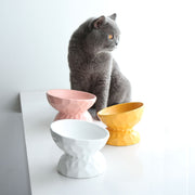 フードボウル Sサイズ 猫用食器 犬用食器 エサ入れ 餌入れ 水入れ 陶器 傾斜付き 傾き でこぼこ おしゃれ シンプル 200ml ペット用品